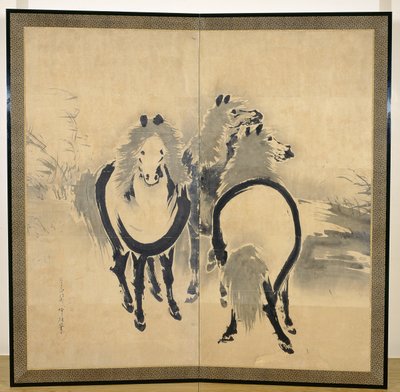 Horses, Japanese, Edo Period, c.18th Century by Soga Shohaku