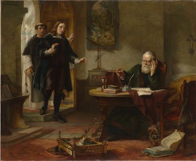 Milton Visiting Galileo When a Prisoner of the Inquisition by Solomon Alexander Hart