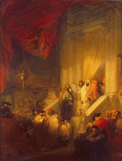 Reading of the Law in a Synagogue by Solomon Alexander Hart