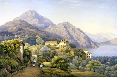 Como. Menaggio. Loveno and Mount Groma (1840) by Solomon Corrodi