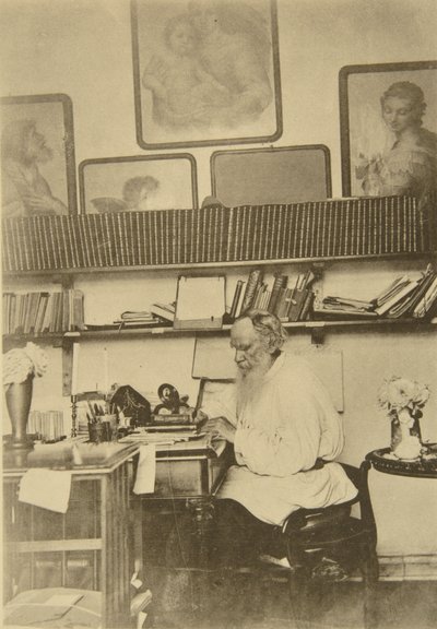 Russian Author Leo Tolstoy at Work by Sophia Andreevna Tolstaya