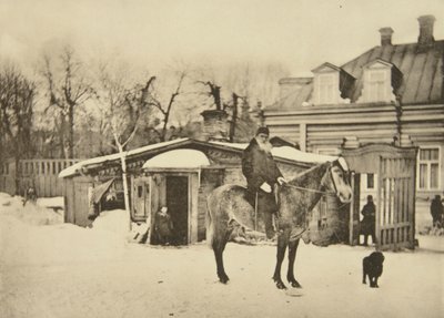 Russian Author Leo Tolstoy on Horseback, Moscow, Russia by Sophia Andreevna Tolstaya