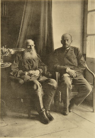 Russian author Leo Tolstoy with his son Leo, Russia, 1899 by Sophia Andreevna Tolstaya