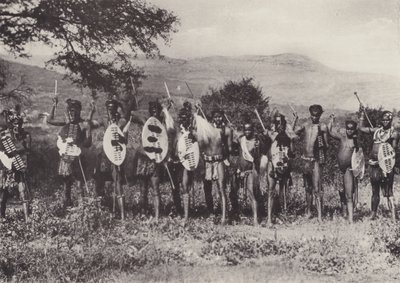 Kafir Warriors (b/w photo) by South African Photographer