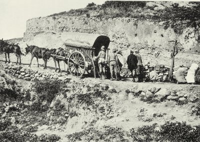 Unloading a cart of firearms, in order to climb the Dersa Hills, Tetouan, Morocco by Spanish Photographer