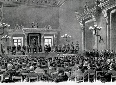 A Gathering of Catalan Nationalists in the Manresa City Hall by Spanish School