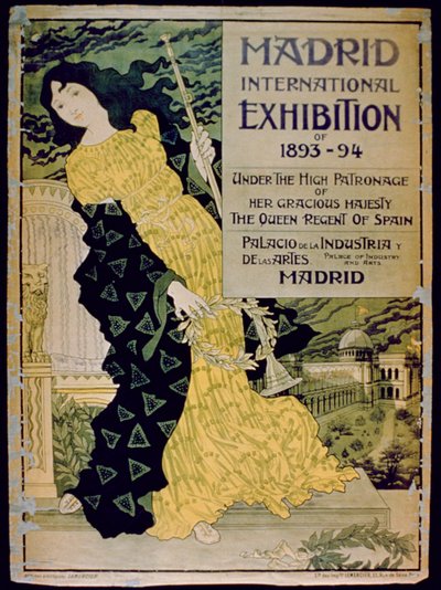 Advertisement for the Madrid International Exhibition of 1893-94 at the Palace of Industry and Arts, Madrid, 1893 by Spanish School