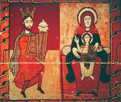 Altarpiece panel showing the Epiphany by Spanish School