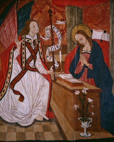 Annunciation, panel from the Church San Andres of Tortura by Spanish School