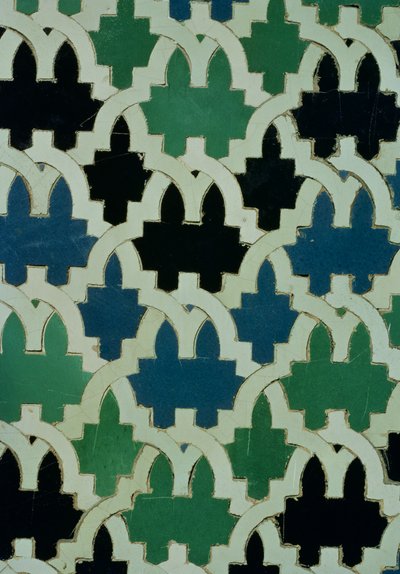 Azulejos tiles from the throne of the Sultans from the Patio de las Doncellas by Spanish School