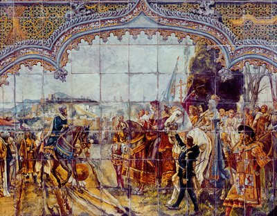 Boabdil Surrenders the Keys of Granada to the Catholic Kings in 1492 by Spanish School