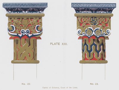 Capital of Columns, Court of the Lions by Spanish School