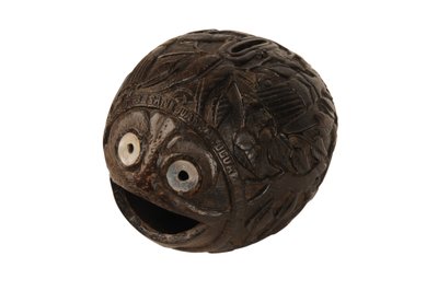 Carved coconut money box bugbear, Spanish Colonial, c.1800 by Spanish School