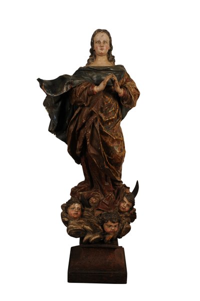 Carved wood sculpture of the Madonna of the Immaculate Conception, Spain, c.1750 by Spanish School