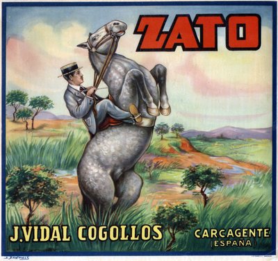 Cavalier on a camber horse. Spanish advertising poster, Valencia by Spanish School