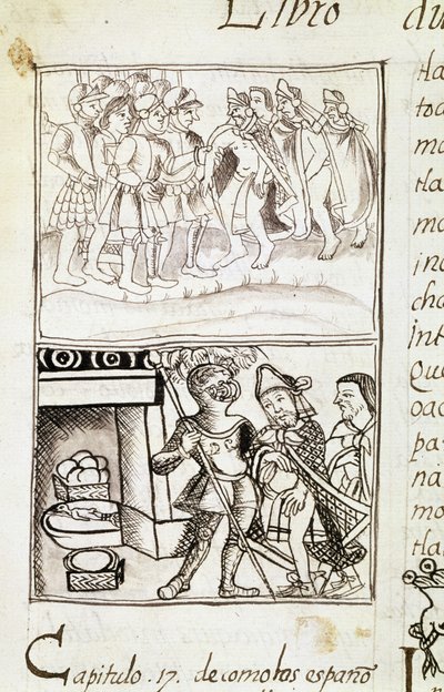 Codex of the Conquest of Mexico - miniature from the Florentine Manuscript 