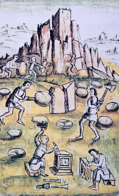 Codex of the conquest of Mexico: Stone work by Spanish School