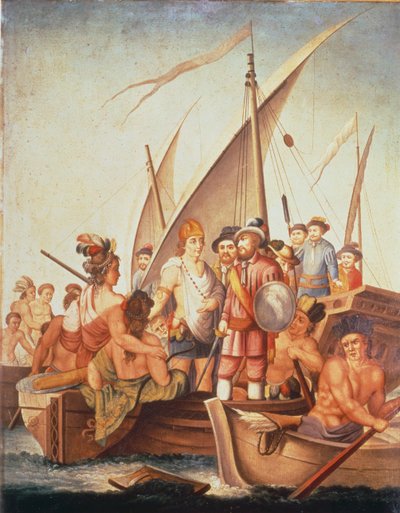 Conquest of Mexico: Garcia de Holguin Captures Guatimozin by Spanish School