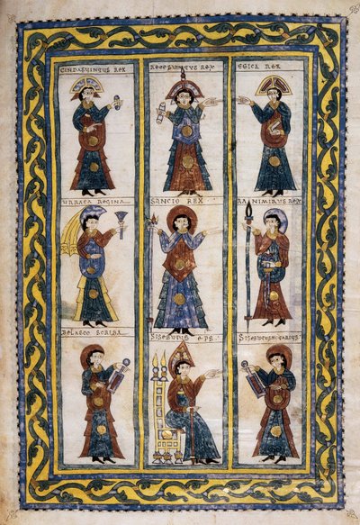 Council of Hispanic Bishops under the Visigoth Occupation between 506 and 679, probably a Council of Toledo, from the Glosas Emilianenses, 992-994 (illuminated manuscript) by Spanish School