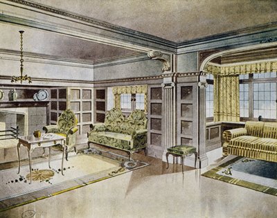 Design of Sitting Rooms, Circa 1900 by Spanish School