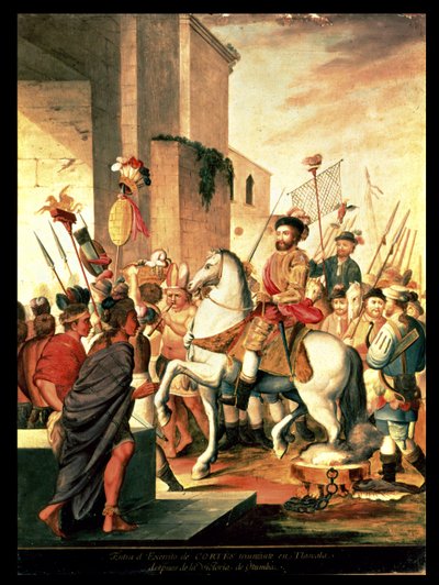 Entrance of the Triumphant Army of Cortes into Tlaxcala after the Victory of Otumba by Spanish School