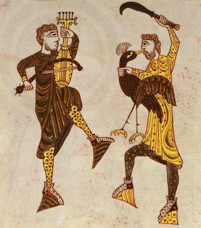 Two Men Dancing, from the Beatus Apocalypse from Santo Domingo de Silos by Spanish School