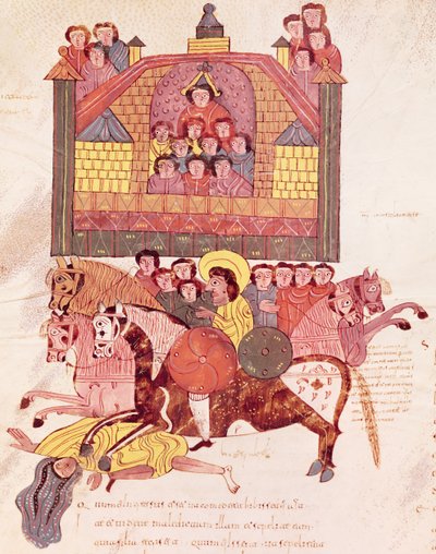 Death of Jezebel, from the Bible Mozarabe by Spanish School