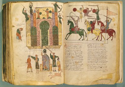 Attack and Taking of Jerusalem by Nebuchadnezzar, copy of the original written by the monk Beatus of Liebana, from the Commentary on the Apocalypse by Spanish School