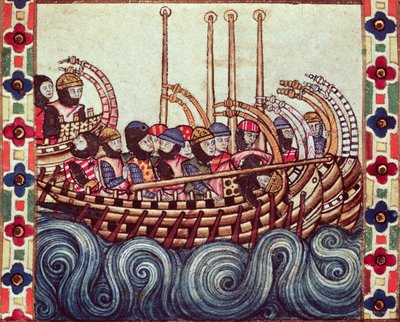Departure of a Boat for the Crusades by Spanish School
