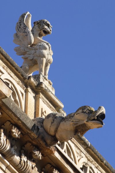 Gargoyle and Acroteria, (detail) by Spanish School