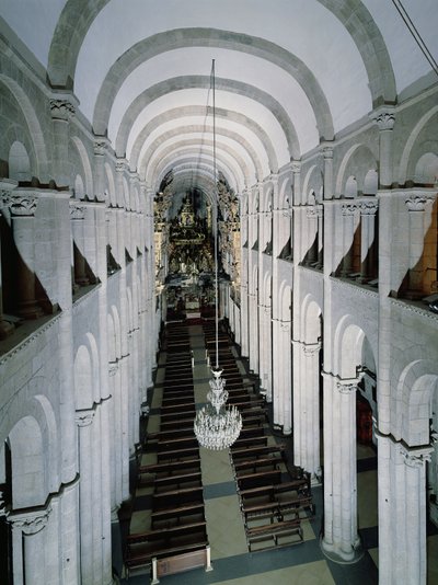Interior of the cathedral begun in 1078 by Spanish School