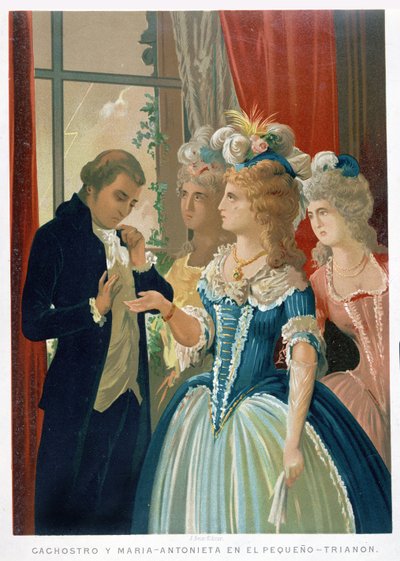 Interview of Marie-Antoinette and Cagliostro at the Petit Trianon by Spanish School