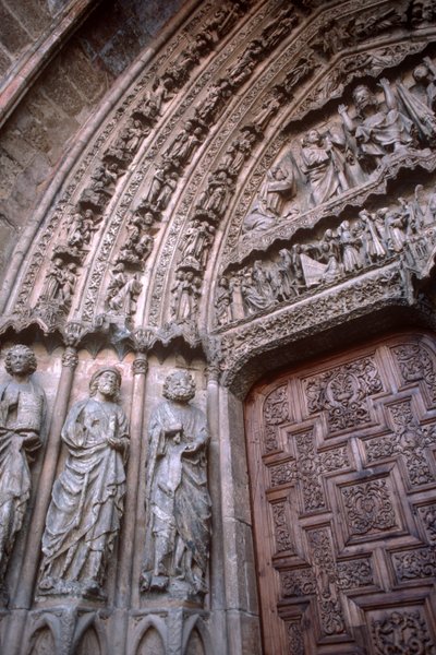 Jamb sculptures of the central portal on the west facade by Spanish School