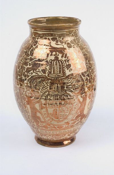 Jar Decorated with Copper Lustre and Featuring the Stuart Coat-of-Arms, Manises, Spain by Spanish School