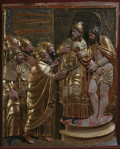 Jesus in front of Caiaphas (detail) by Spanish School