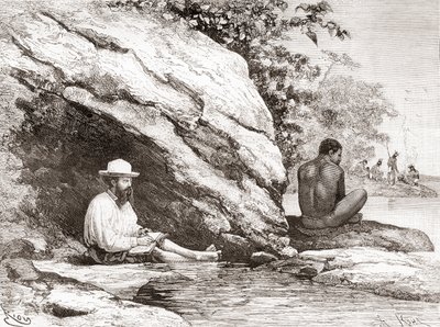 Jules Crevaux in the Shade of a Rock on the Banks of the Oyapock River by Spanish School