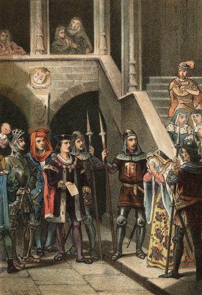 Leonor de Guzman favorite of King Alfonso XI stopped and executed by Don Alfonso Fernandez de Olmedo, under the order of Queen Mary of Portugal, in the 14th century. in 