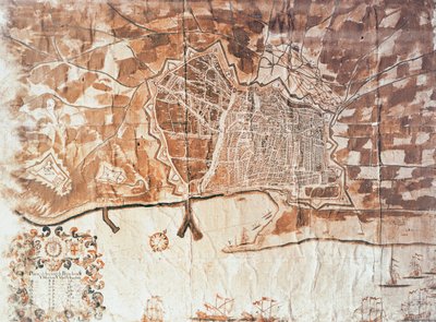 Map of the city of Barcelona, 1697 by Spanish School