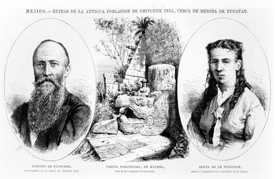Mexico - Ruins of the ancient population of Chichen Itza, near Merida, Yucatan, illustration from La Illustracion Espanola y Americana 1877 by Spanish School
