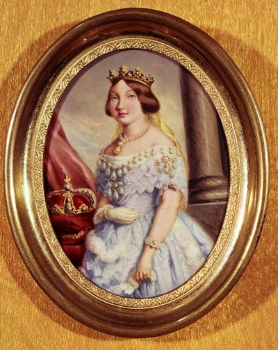 Miniature portrait of Queen Isabella II by Spanish School