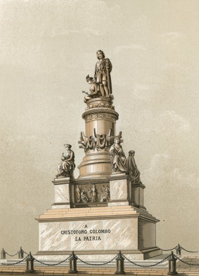 Monument to Columbus in Genoa by Spanish School