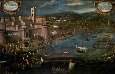 Moorish ship in the Grao of Vinaroz by Spanish School