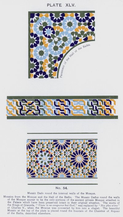 Mosaic Dado round the internal walls of the Mosque by Spanish School