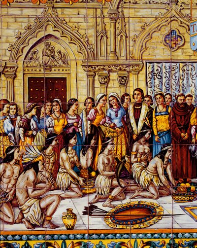 Native Americans Brought in the Retinue of Columbus to Spain in 1492 by Spanish School