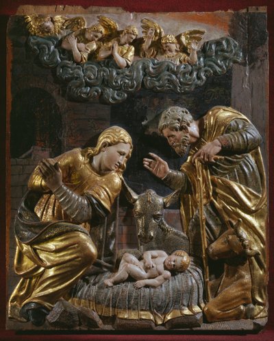 Nativity, detail of a Renaissance altarpiece by Spanish School