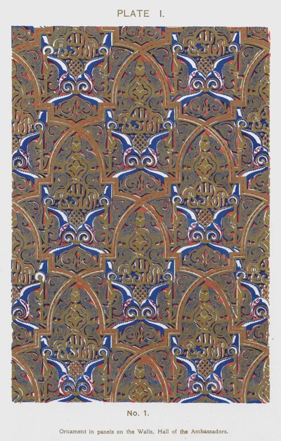 Ornament in Panels on the Walls, Hall of the Ambassadors by Spanish School