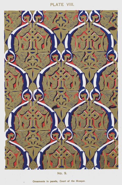 Ornaments in panels, Court of the Mosque by Spanish School