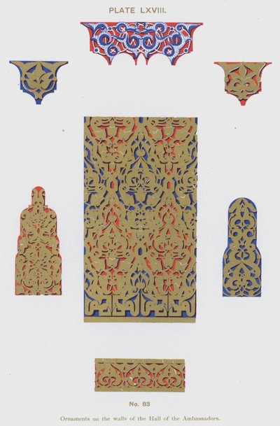 Ornaments on the walls of the Hall of the Ambassadors by Spanish School