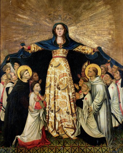 Our Lady of Grace and the Masters of the Order of Montesa by Spanish School