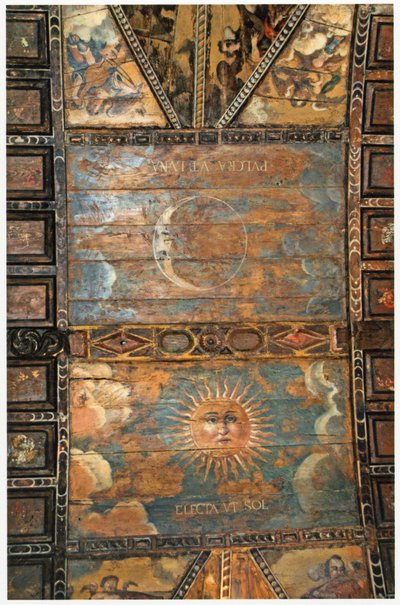Painted ceiling of the sanctuary of Our Lady of the Hermits at As Ermidas, Galicia, Spain by Spanish School